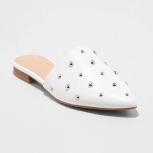 A new day Chic White Studded Mules